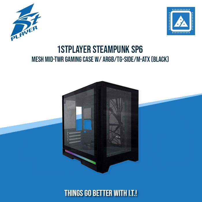 1STPLAYER STEAMPUNK SP6 MESH MID-TWR GAMING CASE W/ ARGB/TG-SIDE/M-ATX 1STPLAYER STEAMPUNK SP6 MESH MID-TWR GAMING CASE W/ ARGB/TG-SIDE/M-ATX
